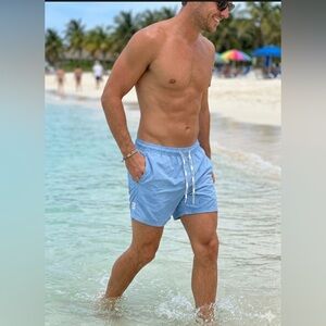 Maamgic Men’s Swim Trunks Light Blue Quick Dry Size Large .